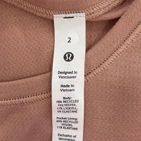 NWT Lululemon Cap Sleeve Hiking Tank In Pink Clay/Dark Oxide Size 2 - Picture 7 of 7